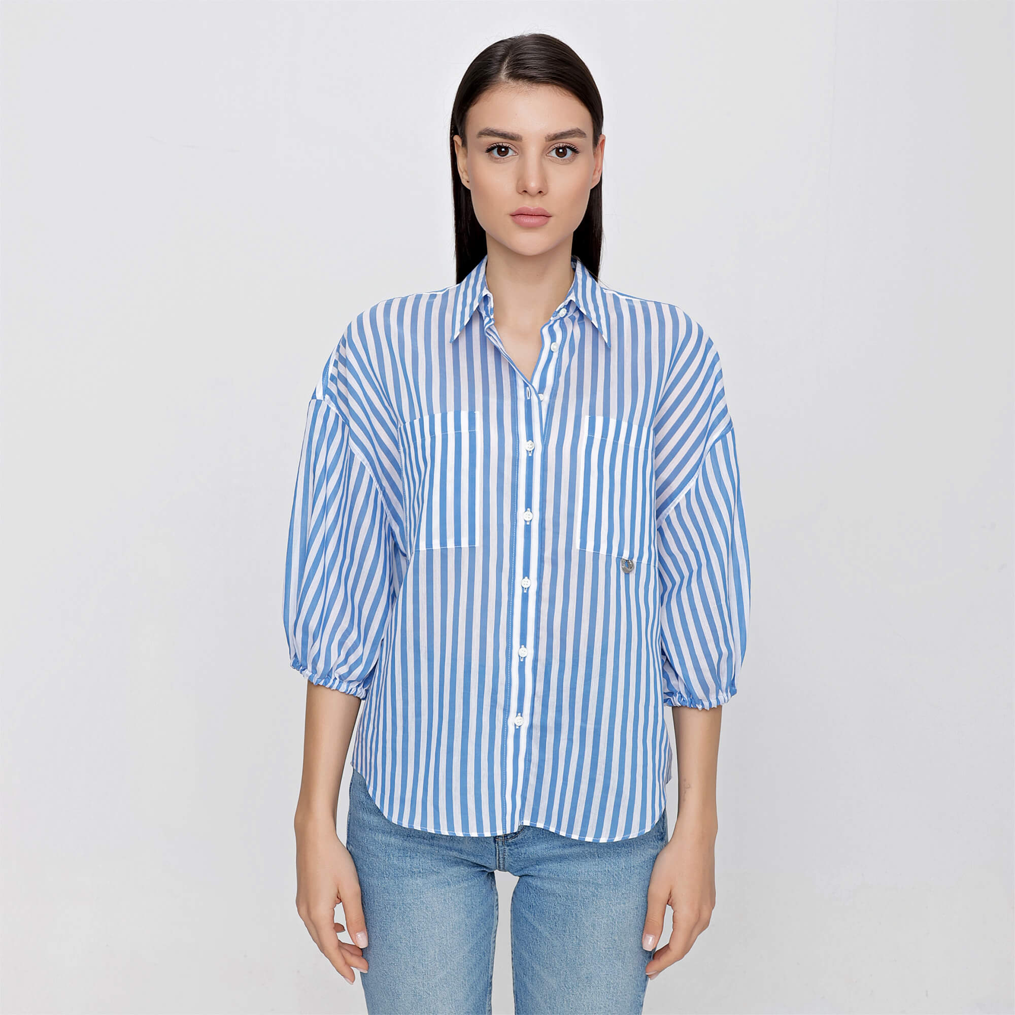 Brunello Cucinelli - Blue&White Striped Shirt 